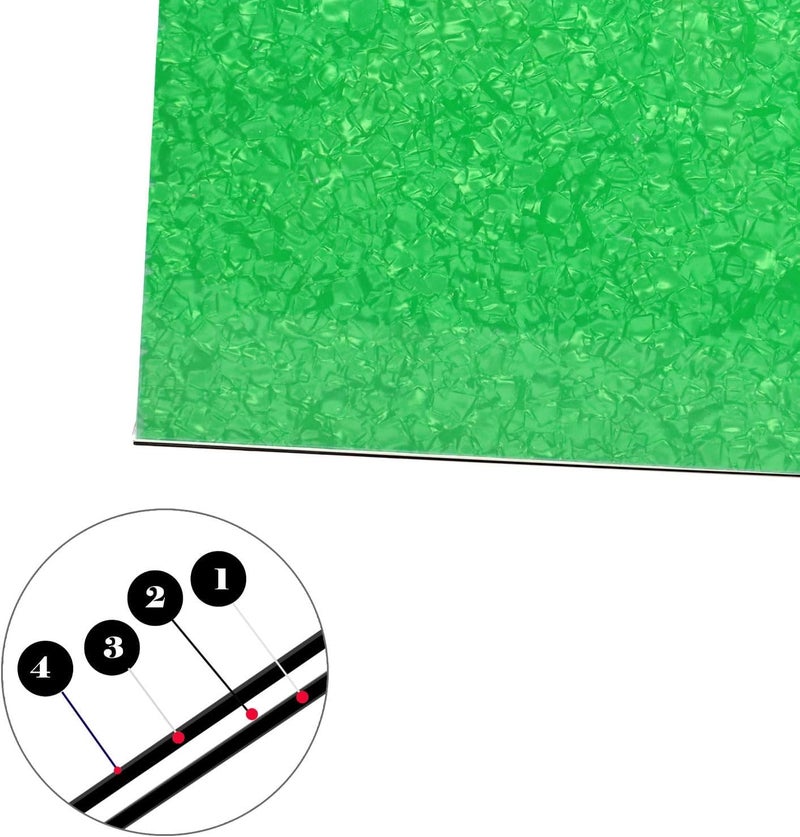 gonymask 3-Ply Guitar Pickguard 24x31DIY Material Blank Pick Guard Scratch Plate Sheet for Strat Tele Electric Guitar Jazz Precision Bass (Green pearl) - Image 3